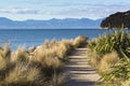 View on the beautiful coastline of Marahau, South Island, New Zealand. Marahau is the east entrance to Abel Tasman National Park. Royalty Free Stock Photo