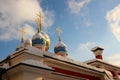 View of the beautiful domes of the temple Royalty Free Stock Photo