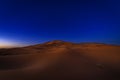 View of the beautiful Erg Chebbi dunes at night