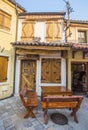 View of the beautiful exterior of the house and the front door in the old town of Bar.