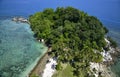 View the beautiful galangal island from the Belitung lighthouse Indonesia