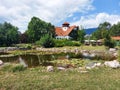 Garden of the guest house Conacul Secuiesc, Romania. Royalty Free Stock Photo