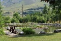 Garden of the guest house Conacul Secuiesc, Romania. Royalty Free Stock Photo