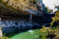 A View of Beautiful Hamilton Pool, Texas with Waterfall.