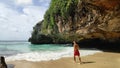 View of beautiful hidden Suluban Beach, Bali