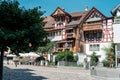 View of beautiful historical houses in swiss town Arbon Royalty Free Stock Photo