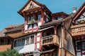 View of beautiful historical houses in swiss town Arbon Royalty Free Stock Photo