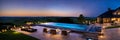 The view of beautiful house with pool area Generative AI Royalty Free Stock Photo