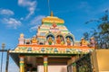 View of the beautiful indian ÃÂ¸building, Puttaparthi, Andhra Pradesh, India. Close-up.