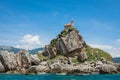 View of beautiful islets Katic Katich and Sveta Nedjelja with Royalty Free Stock Photo