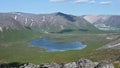 View of a beautiful lake surrounded by the Khibiny Mountains, Russia