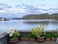 A view of the beautiful Loch Carron looking out from the small Scottish highlands town of Plockton,