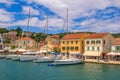 View of beautiful Loggos Harbor at Paxos Island, Greece Royalty Free Stock Photo