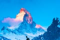 View of beautiful Matterhorn Peak with the golden glow of sunlight Royalty Free Stock Photo