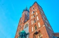 The towers of St Mary Basilica in Krakow, Poland Royalty Free Stock Photo