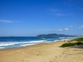 View of the beautiful Mocambique beach on a sunny day - Florianopolis, Brazil