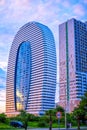 View of beautiful modern skyscraper building of Courtyard by Marriott in Batumi Royalty Free Stock Photo