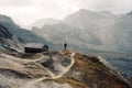 View of beautiful moody landscape in the Alps.