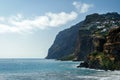 View of beautiful mountains and Atlantic ocean coast near Camara de Lobos, Madeira island, Portugal Royalty Free Stock Photo