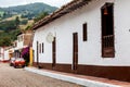 View of the beautiful mountains and streets of the small town of Tibasosa in the region of Boyaca in Colombia Royalty Free Stock Photo