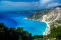 View of beautiful Myrtos beach on Kefalonia island, Greece Royalty Free Stock Photo