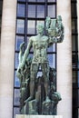 old green Apollo statue in Paris, France