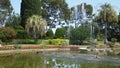 View of the beautiful park of the museum villa, French Riviera. Royalty Free Stock Photo