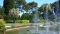 View of the beautiful park of the museum villa, French Riviera. Royalty Free Stock Photo