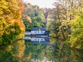 View on beautiful part of Augsburg Kahnfahrt in autumn Royalty Free Stock Photo