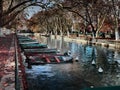 View of the beautiful Pont des Amours in Annecy, France