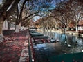 View of the Canal du VassÃÂ¨ near the beautiful Pont des Amours in Annecy, France