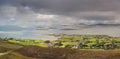 View on beautiful scenery. Croagh Patrick mountain view. Panorama image. Westport, county Mayo, Ireland. Irish nature landscape, Royalty Free Stock Photo