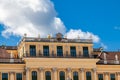 View of beautiful sculpture decorated on the roofline of Schonbrunn palace