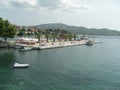 View of the beautiful sea port with ships and boats Royalty Free Stock Photo