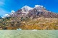 View of the beautiful snow mountain with Iceberg break off the Grey Glacier floating in Grey Lake Royalty Free Stock Photo