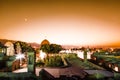 Beautiful sunset over the cityscape of Kashan in Iran