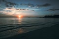 View of beautiful sunset over Sea. Thailand. Royalty Free Stock Photo