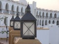 A view of the beautiful terrace with amazing lamps at the hotel, Sharm El Sheikh, Egypt Royalty Free Stock Photo