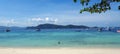 View of beautiful tropical landscape beach sea island with ocean blue sky background in Phuket Thailand,Sea waves on sand beach Royalty Free Stock Photo