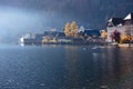 Beautiful view of the streets of a small famous city Hallstatt Royalty Free Stock Photo