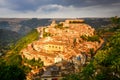 View of beautiful village Ragusa at sunset, Sicily