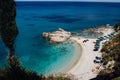 View of the beautiful Xigia beach. beach on the island of Zakynthos. Greece