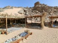 view of bedouin tent for tourists with clear blue sky above it, sharm el sheik, egypt Royalty Free Stock Photo