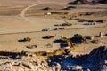 View on bedouin village in Arabian desert not far from the Hurghada city, Egypt