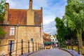 View of Beguinage Bridge (Begijnhofbrug) Bruges city view at summer day Belgium Royalty Free Stock Photo