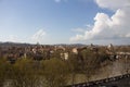 View from behind the tree branches of Rome and the Vatican against the blue sky Royalty Free Stock Photo