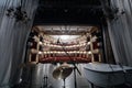 View from behind wing flats at auditorium