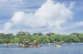 View on Beijing Beihai lake with blue sky and clouds Royalty Free Stock Photo