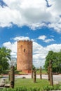 View on Belarusian Kamyenyets Tower or White Tower in summer