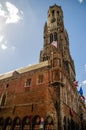 View of Belfry building in Bruges Belgium